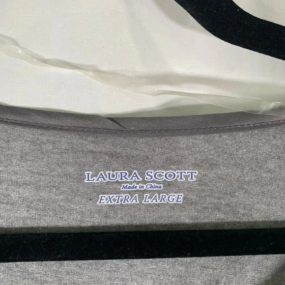 Laura Scott Sleep Shirt Women's XL Grey Dream Long Sleeve Crew Neck New - Picture 2 of 7